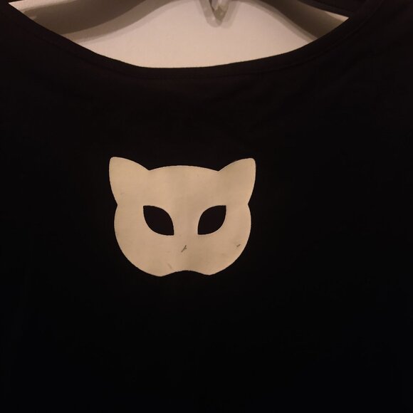 NWT GLOW IN THE DARK Cat Cameo Tank Top Banned Apparel Alternative Cobweb Kitty - Picture 5 of 14